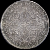 Straits Settlements 1904 Silver Dollar KM#25 PCGS MS62