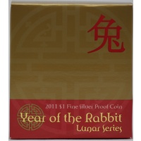 2011 One Dollar Silver Proof Lunar Year of the Rabbit