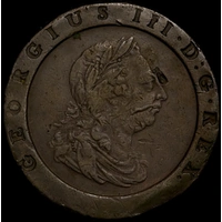 1797 Copper Cartwheel Twopence S#3776 about VF