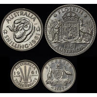 1961 Melbourne 4-Coin Proof Set