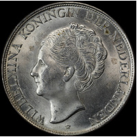 Curacao 1944-D Silver 2-1/2 Gulden KM#46 Uncirculated