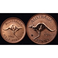 1962 Perth Proof Copper Pair (Penny and Halfpenny)