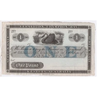 Unissued 1 Pound Note ca1870 Scott & Gale Champion Bay good EF