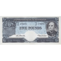 1960 Five Pound TD/09 Last Prefix Coombs/Wilson R50L PCGS Choice Unc 64