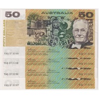 1973 $50 Note Run of 4 Phillips/Wheeler R505 good EF
