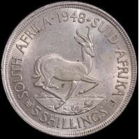 South Africa 1948 Silver 5 Shillings KM#40.1 Uncirculated