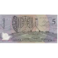 1992 $5 Note Fraser/Cole AB19 Last Prefix R214L about Unc