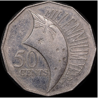 2000 50 Cent MIllennium Flag (Incuse Variety) good EF