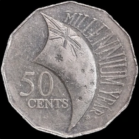 2000 50 Cent MIllennium Flag (Incuse Variety) good EF