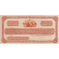 New Zealand Bank of NSW 1923 Ten Shillings Unissued Specimen Pick# S.161 about Unc