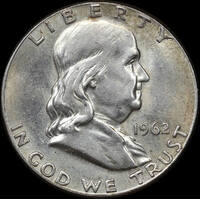 United States 1962 Silver Franklin Half Dollar Uncirculated