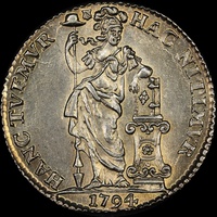 Netherlands (Utrecht) Silver Guilder 1794 Delm# 1182 Uncirculated