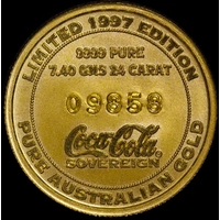 Coca-Cola Gold Sovereign Token 1997 Uncirculated
