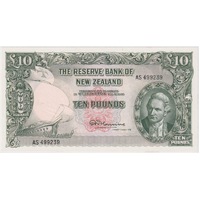 New Zealand 1956 10 Pound Note Fleming Pick#161d Uncirculated