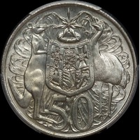 Australia 1966 Fifty Cent Silver Round Gem Uncirculated (PCGS MS66)