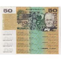 1979 $50 Note Run of 4 Knight/Stone R507 good EF