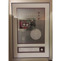 Sydney 2000 Olympic Silver 1 Ounce Proof Coin in Frame - Kookaburra and Waratah