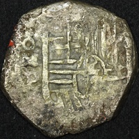 Spain 1634-1655 Silver 2 Reales Y# 526 Fine Ex Gilt Dragon Shipwreck