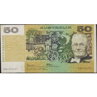 1985 $50 Note Gothic Serials Side Thread Johnston/Fraser YXH Last Prefix R509aL good VF