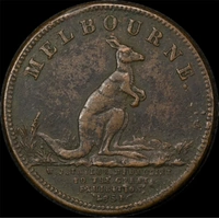 WJ Taylor Copper Halfpenny Token ca 1854 A# 573 about VF