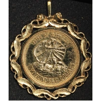 1989 Two Hundred Dollar Gold Proof Brilliant Coin in Pendant - Frill Necked Lizard 