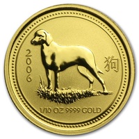 2006 Gold Lunar 1/10oz Specimen Coin Dog