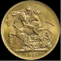 Canada 1911 Gold Sovereign KM#20 Choice Uncirculated