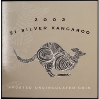 2002 One Dollar Silver Kangaroo Unc Coin In Box Aboriginal Design