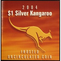 2004 One Dollar Silver Kangaroo Unc Coin In Box Silhouette on Horizon