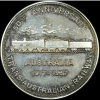1967 Silver Medallion Trans Australian Railway 50th Anniversary