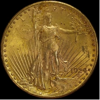 United States 1924 Gold 20 Dollar Double Eagle good EF