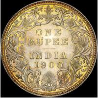 India (British) 1900-B Silver Rupee SW# 6.155 PCGS MS64
