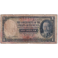 Straits Settlements 1935 1 Dollar Pick#16b Very Good