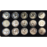 Australia Silver 15 Coin Set 1996-1998 European Country Privy Mark Collection
