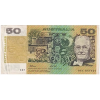 1991 $50 Note Fraser/Cole Missing Partial Serial Error R513 Extremely Fine