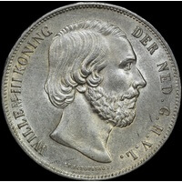 Netherlands 1858 Silver 2.5 Guilder KM#82 Uncirculated