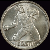 Switzerland 1944 Silver 5 Francs St Jakob KM#45 Uncirculated