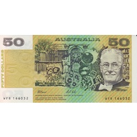 1991 $50 Note Fraser/Cole Without Plate Letter R513b Uncirculated