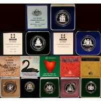 1985-1993 Ten Dollar Silver Proof Coin Set State Series Complete