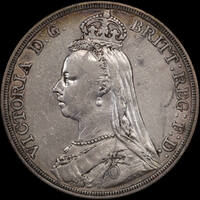 1887 Silver Crown Victoria S#3921 good VF