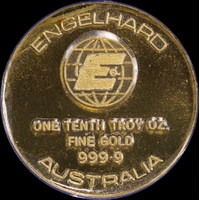 Engelhard Gold 1/10ozt 99.99% Pure Ingot 