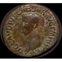 Ancient Rome (Imperial) 42 AD Claudius Copper As Minerva S# 1862 Very Good