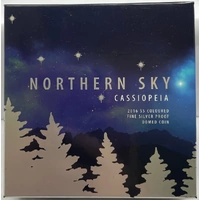 2016 Silver 5 Dollar Proof Northern Skies - Cassiopeia