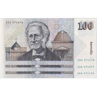 1984 $100 Note Consecutive Trio Johnston/Stone R608 GEF
