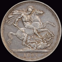 1887 Silver Crown Victoria S#3921 Extremely Fine