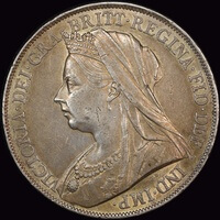 1900 Silver Crown Victoria LXIV S#3937 Extremely Fine