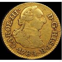 Spain 1784-M Gold 1/2 Escudo KM# 425.1 Good Fine