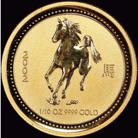 2002 Gold 1/10 Ounce Specimen Coin Lunar Year of the Horse