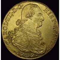 Colombia 1797-JJ Gold 8 Escudos KM# 62.1 PCGS MS62