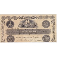 Union Bank of Australia (Perth) 1893 20 Pounds Unissued Printer's Proof MVR# 2b good VF